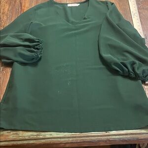 Elegant Green Women's Tunic Blouse